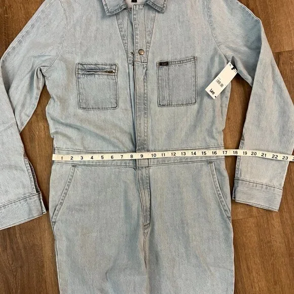 NEW Lee Union Alls Denim Coveralls Utility Jumpsuit Light Wash Sz S - Picture 9 of 16